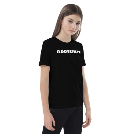 Adotstate Kids Black Tee – Roblox Style White Logo - Image 6